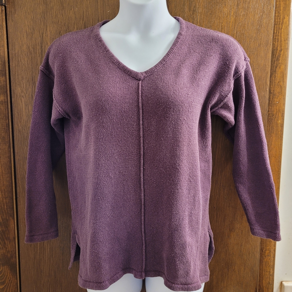 VTG ALLISON PAIGE  Silk/Cotton Sweater‎ PLUM PURPLE Retro Y2K Women's SZ Medium